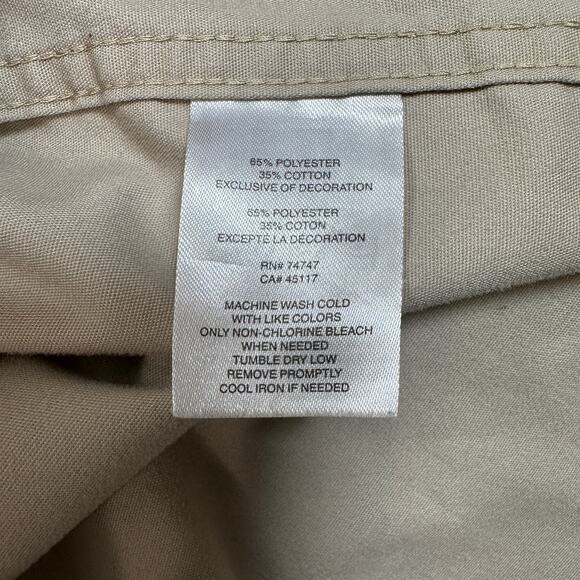 Cabela's Utility Shirt Men 2XL Beige Short Sleeves Button Up Pocket Outdoor Work - Picture 7 of 9